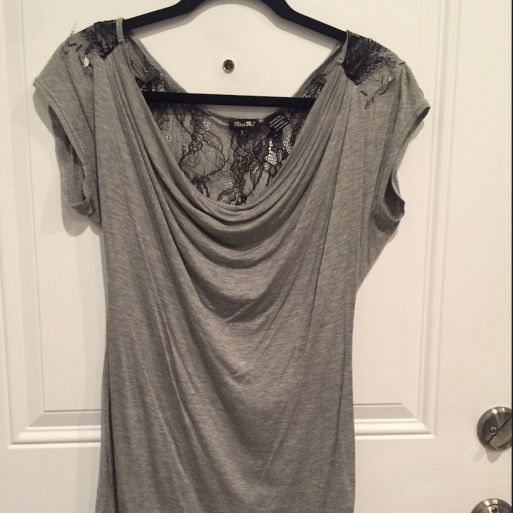 Cowl neck & lace date night top
